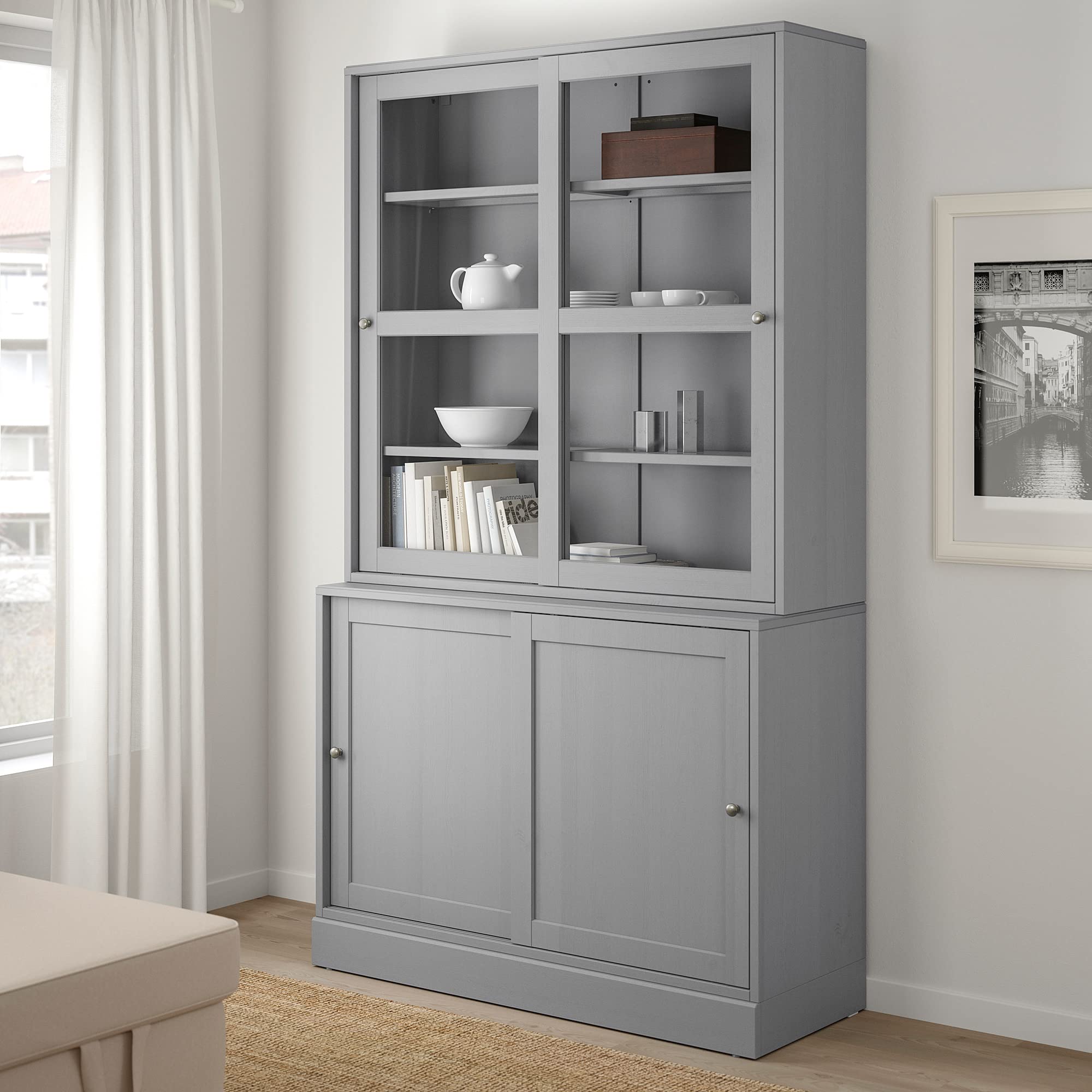 IKEA HAVSTA Storage Comb with Sliding Glass Doors, 121 x 47 x 212